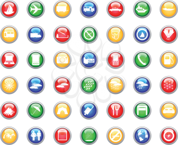 Royalty Free Clipart Image of Web Travel Icons