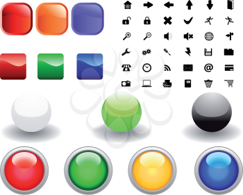 Royalty Free Clipart Image of a Different Icons