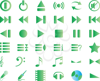 Royalty Free Clipart Image of a Set of Music Icons 