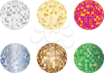 Royalty Free Clipart Image of a Set of Spheres