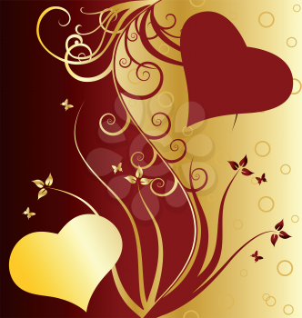 Royalty Free Clipart Image of a Floral Valentine's Day Background