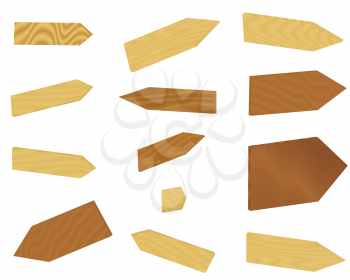 Royalty Free Clipart Image of a Set of Wooden Arrows
