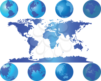 Royalty Free Clipart Image of a World Map Design
