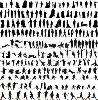 Biggest collection of people silhouettes  in different poses