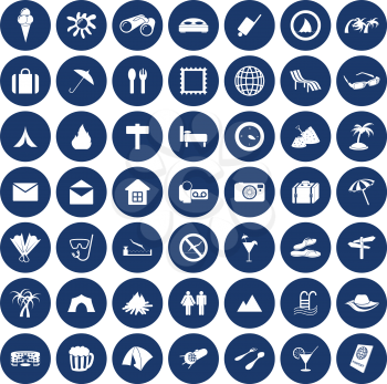 Travel set of different vector web icons