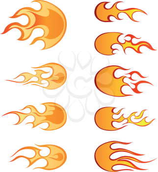 Set of different fireballs patterns for design use