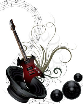 Musical grunge background. Vector illustration.
