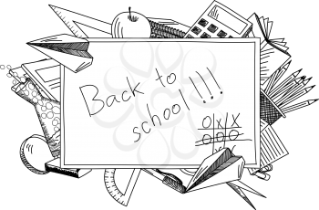 Back to school theme background. Vector illustration. 