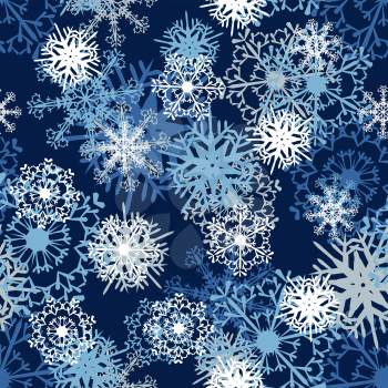 Seamless snowflake patterns. Fully editable EPS 8 vector illustration.