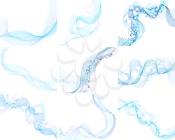 Abstract backgrounds set in water wave style. Vector illustration without transparency  EPS 10.