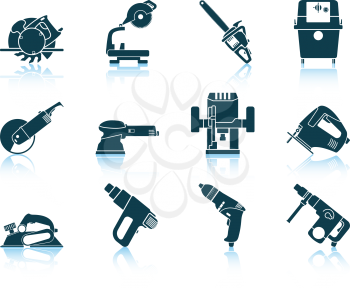Set of electrical work tool icon. EPS 10 vector illustration without transparency.