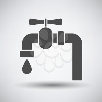 Pipe with valve icon on gray background with round shadow. Vector illustration.
