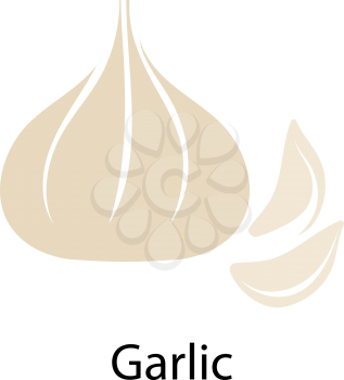 Garlic icon on white background. Vector illustration.