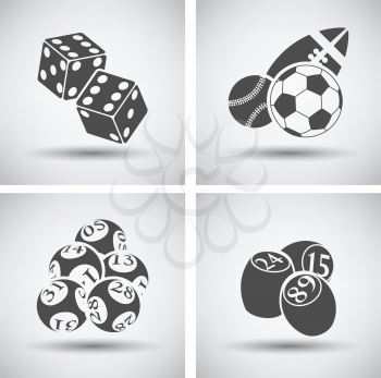 Gambling icon set over grey background. Vector illustration.