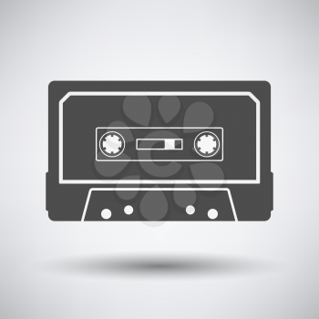Audio cassette  icon on gray background with round shadow. Vector illustration.