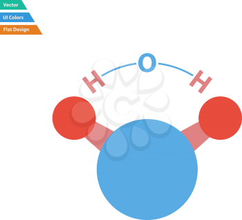 Flat design icon of chemical molecule water in ui colors. Vector illustration.