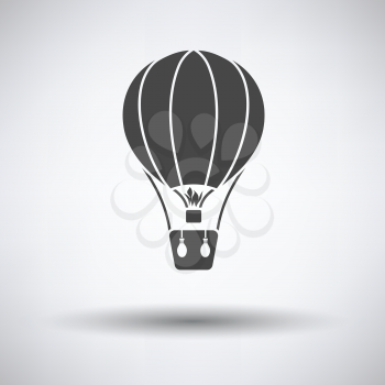 Hot air balloon icon on gray background with round shadow. Vector illustration.
