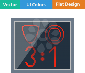 Flat design icon of football scoreboard in ui colors. Vector illustration.
