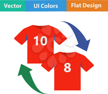 Flat design icon of football replace  in ui colors. Vector illustration.