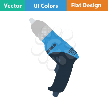 Flat design icon of electric drill in ui colors. Vector illustration.