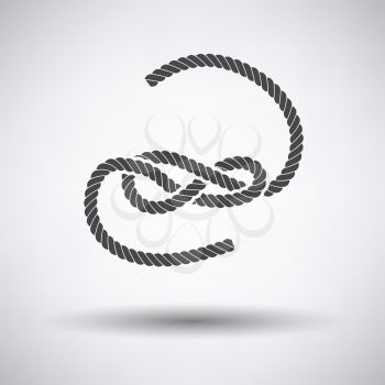 Knoted rope  icon on gray background with round shadow. Vector illustration.
