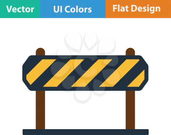 Flat design icon of construction fence in ui colors. Vector illustration.