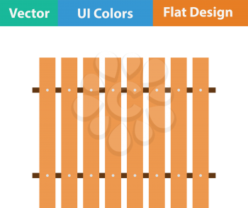 Flat design icon of Construction fence  in ui colors. Vector illustration.