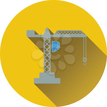 Icon of crane. Flat design. Vector illustration.