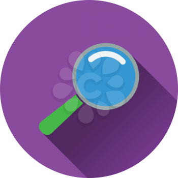 Flat design icon of magnifier in ui colors. Flat design. Vector illustration.