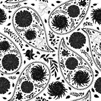 Oriental paisley seamless pattern. Vector illustration.
