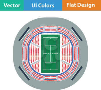 Tennis stadium aerial view icon. Flat design. Vector illustration.