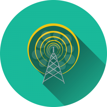 Radio antenna icon. Flat design. Vector illustration.