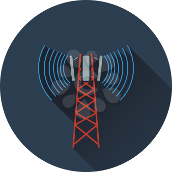 Cellular broadcasting antenna icon. Flat design. Vector illustration.