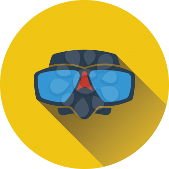 Icon of scuba mask . Flat design. Vector illustration.