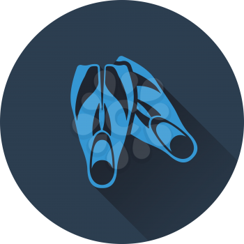 Icon of swimming flippers . Flat design. Vector illustration.