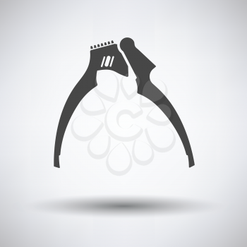 Garlic press icon on gray background with round shadow. Vector illustration.