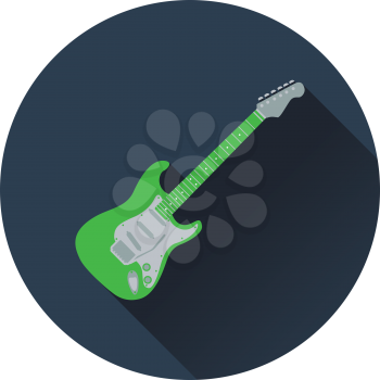 Electric guitar icon. Flat design. Vector illustration.