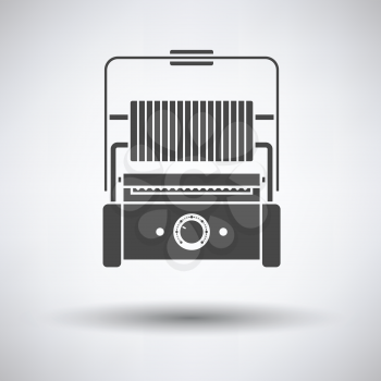 Kitchen electric grill icon on gray background with round shadow. Vector illustration.