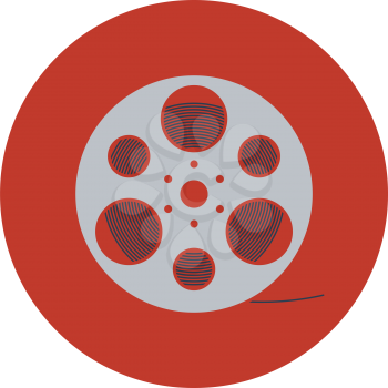 Film reel icon. Flat design. Vector illustration.