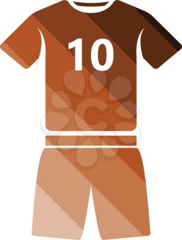 Soccer uniform icon. Flat color design. Vector illustration.