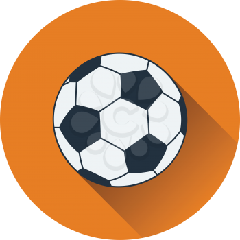 Icon of football ball. Flat color design. Vector illustration.