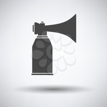 Football fans air horn aerosol icon on gray background, round shadow. Vector illustration.