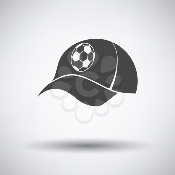 Football fans cap icon on gray background, round shadow. Vector illustration.