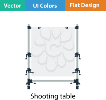 Icon of table for object photography. Flat color design. Vector illustration.