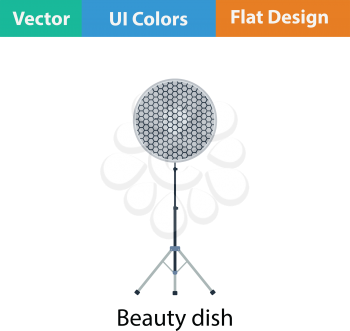 Icon of beauty dish flash. Flat color design. Vector illustration.