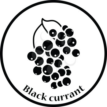 Icon of Black currant. Thin circle design. Vector illustration.
