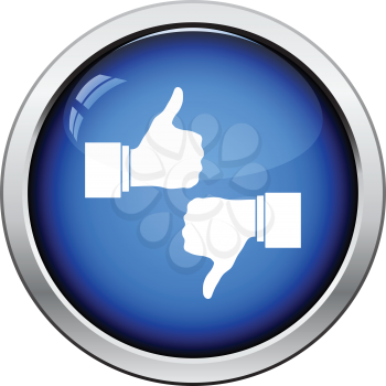 Like and dislike icon. Glossy button design. Vector illustration.