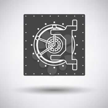 Safe icon on gray background, round shadow. Vector illustration.