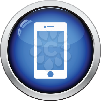 Smartphone icon. Glossy button design. Vector illustration.