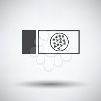 Bacterium glass icon on gray background, round shadow. Vector illustration.